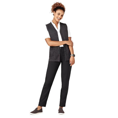 Biz Care CK961LV Womens Button Front Knit Vest