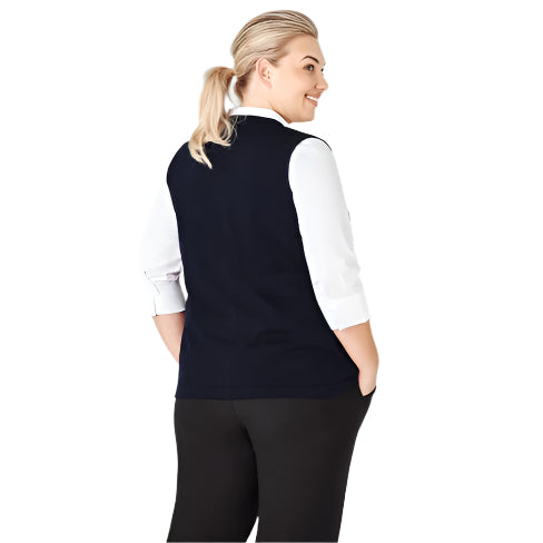 Biz Care CK961LV Womens Button Front Knit Vest