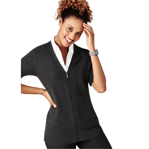 Bizcare CK962LC Womens Zip Front Short sleeve cardigan