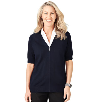 Bizcare CK962LC Womens Zip Front Short sleeve cardigan
