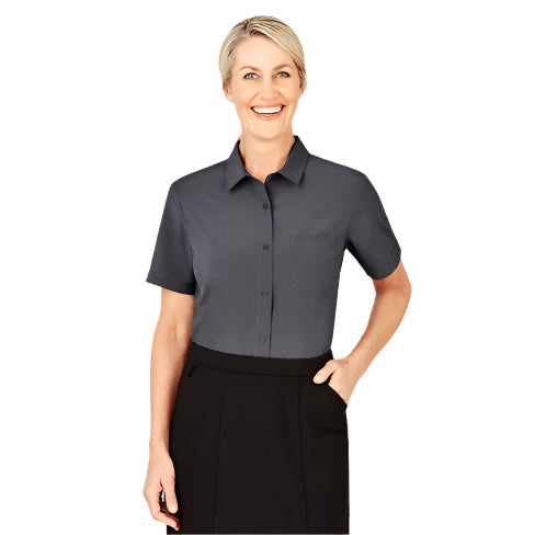 Biz Care CS947LS Womens Florence Plain Short Sleeve Shirt