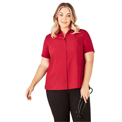 Biz Care CS947LS Womens Florence Plain Short Sleeve Shirt