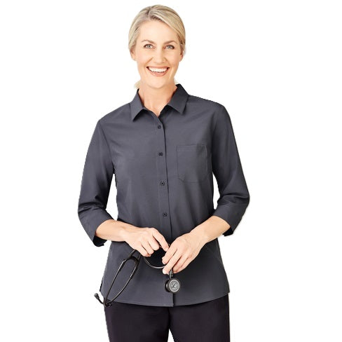 Biz Care CS951LT Womens Florence Plain 3/4 Sleeve Shirt