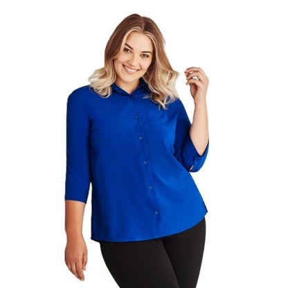 Biz Care CS951LT Womens Florence Plain 3/4 Sleeve Shirt