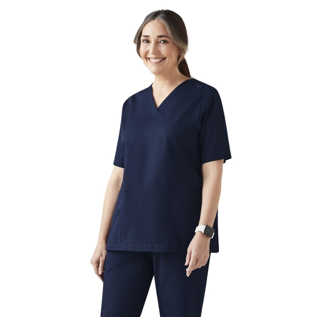 Inaura CST141LS Tokyo Womens V-Neck Scrub Top - Midnight Navy - Front View