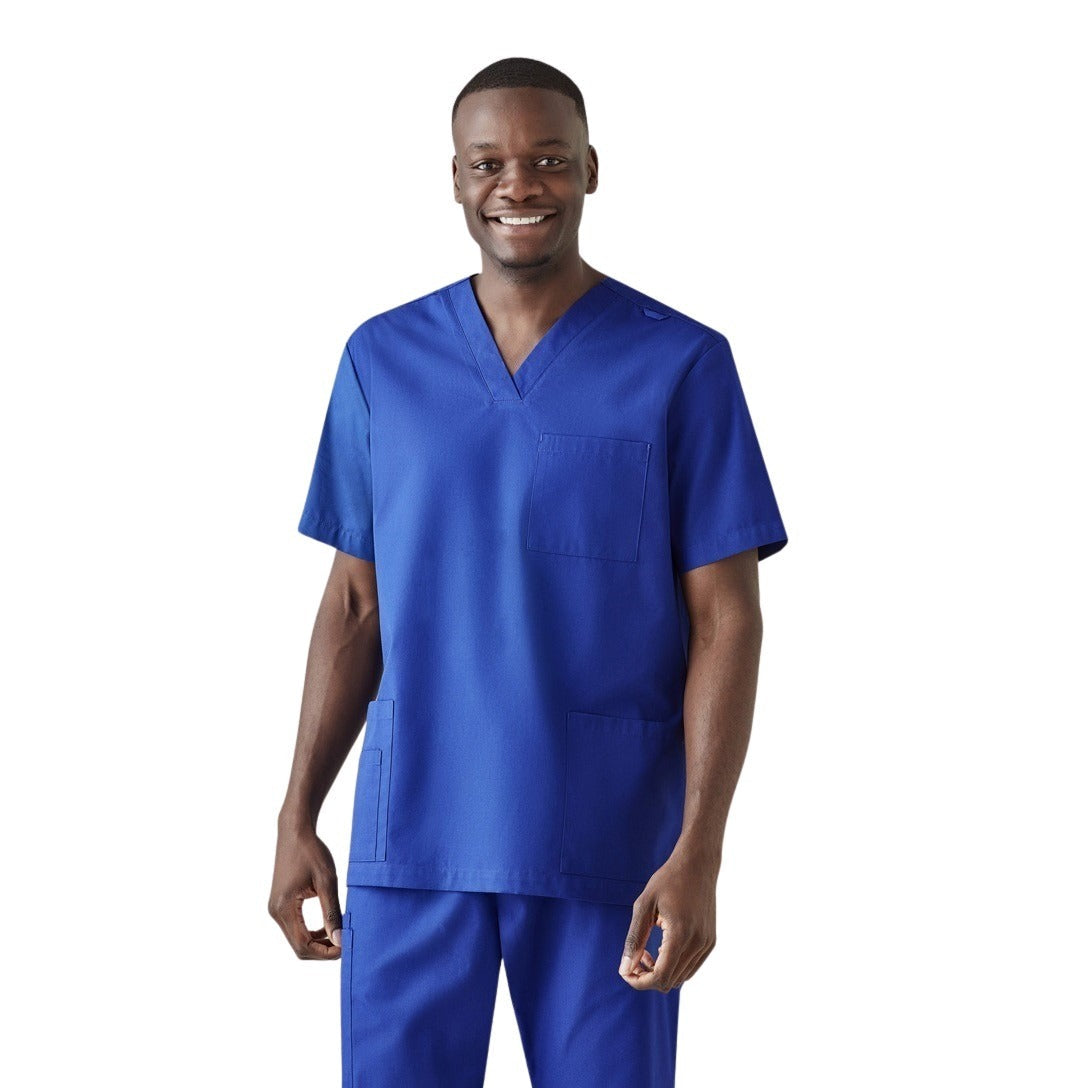Inaura CST141MS Tokyo Mens V-Neck Scrub Top - Royal - Front View
