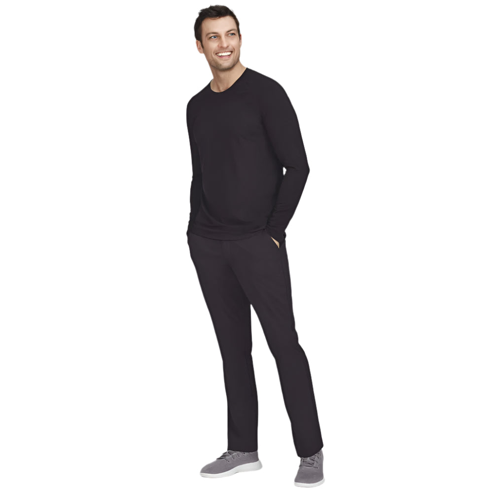 Inaura CT247ML Performance Mens Cotton Long Sleeve Tee - Black - Front View