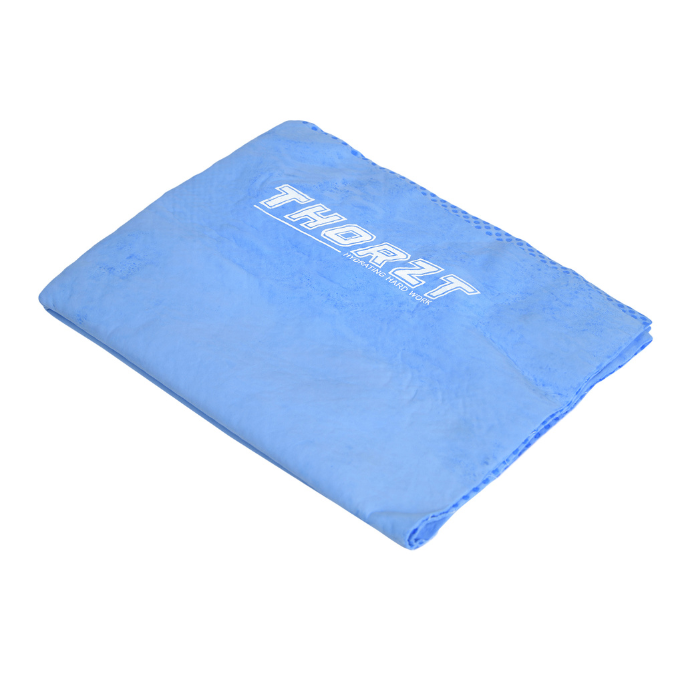 A light blue chill cloth with the brand name 'THORZT' printed in white outlined text, shown on a plain white background.