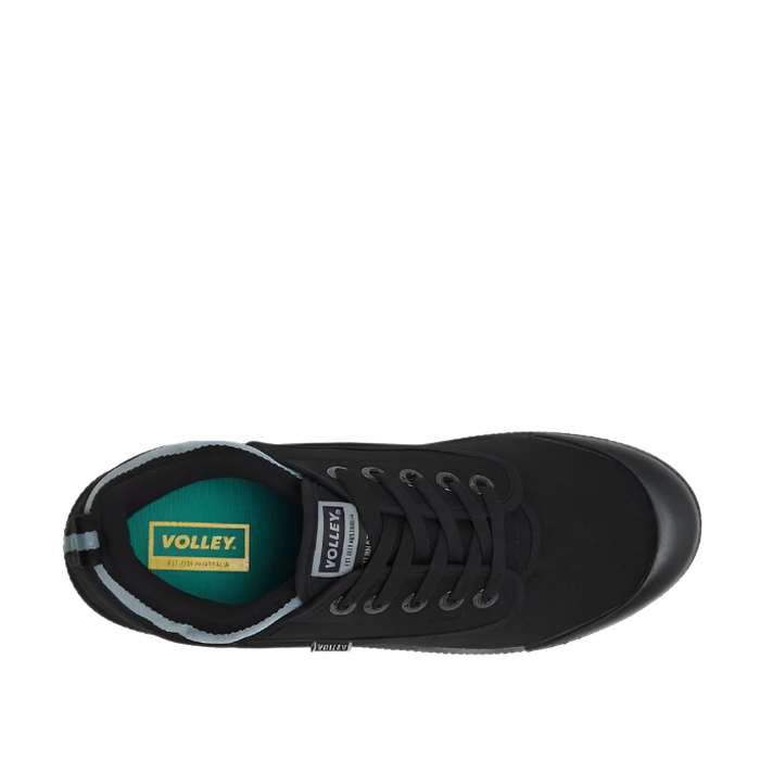 Top view, black with grey, Volley DWVUE004 Unisex International Low Non Safety Shoes