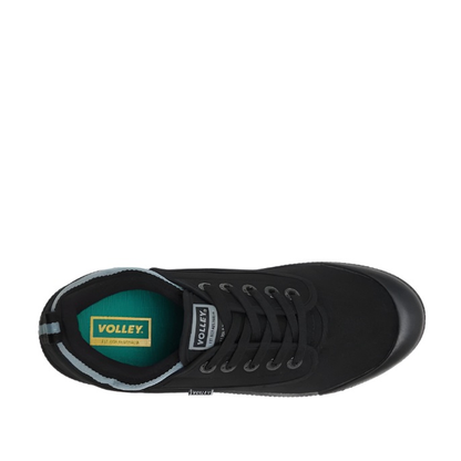 Top view, black with grey, Volley DWVUE004 Unisex International Low Non Safety Shoes