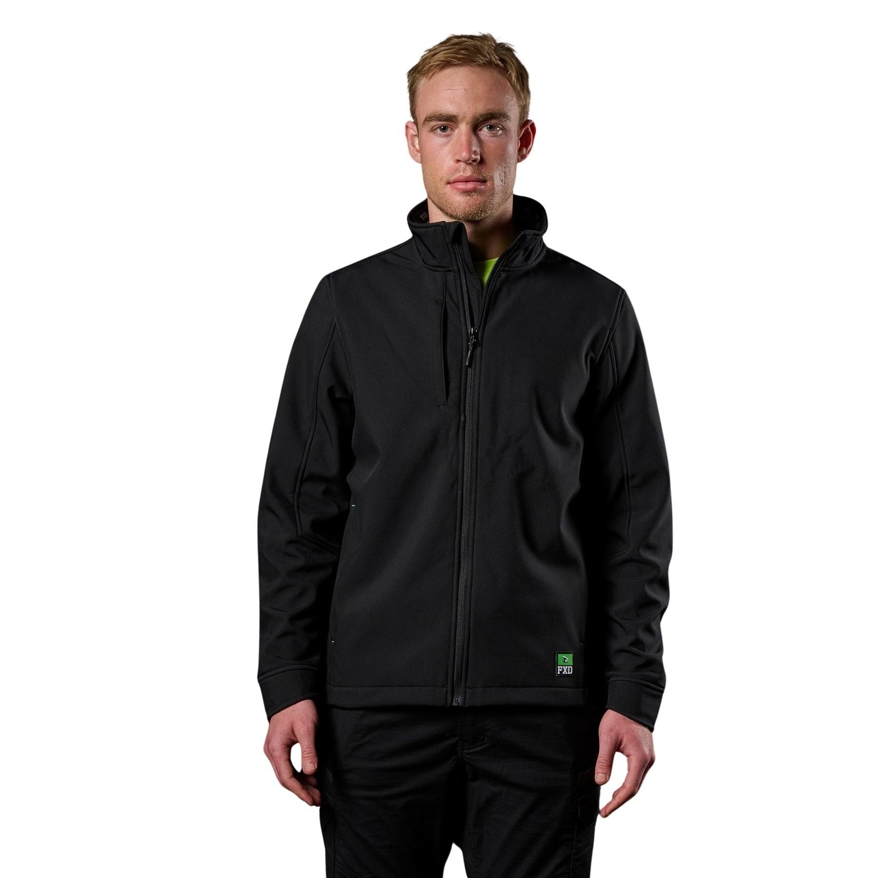FXD WO-3 Soft Shell Jacket - Black - Lifestyle Front View