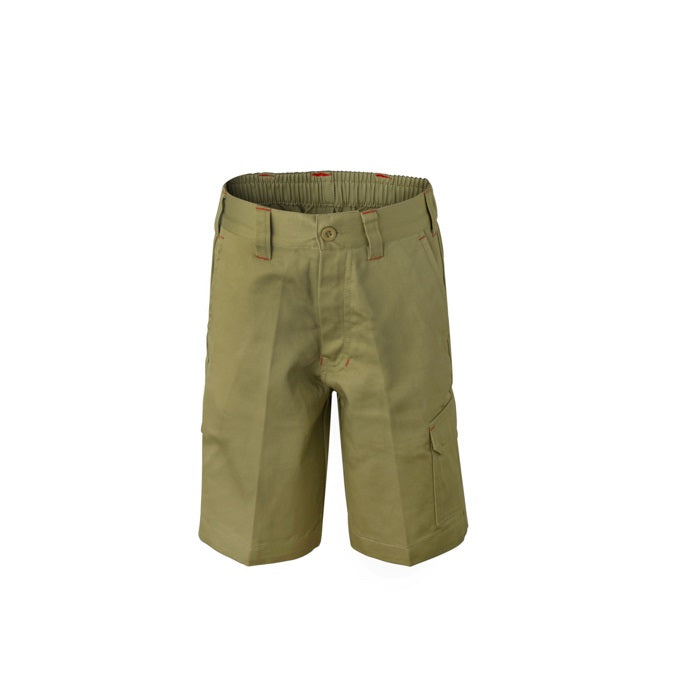 Workcraft WPK502 Kids Midweight Cargo Cotton Drill Khaki Shorts