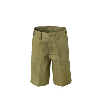 Workcraft WPK502 Kids Midweight Cargo Cotton Drill Khaki Shorts
