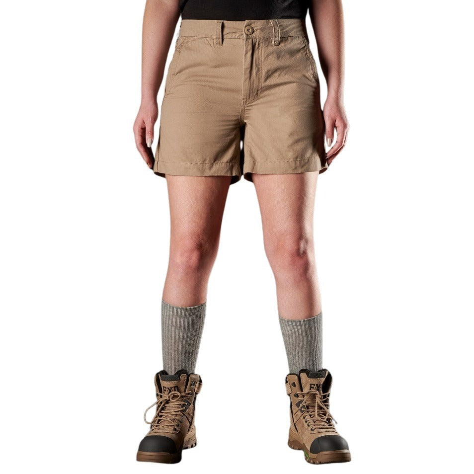 FXD WS-2W Womens Short Work Short - Khaki - Lifestyle Front View