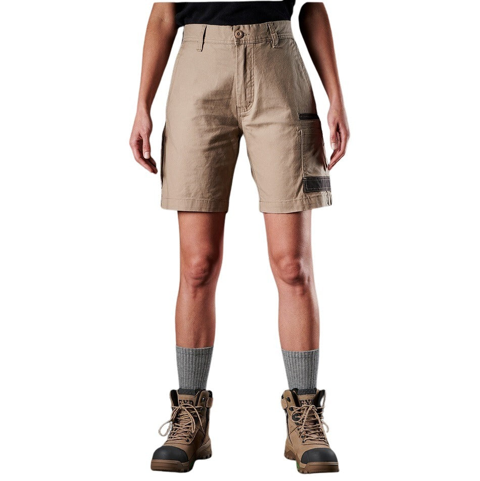 FXD WS-3W Womens Stretch Work Short - Khaki - Lifestyle Front View