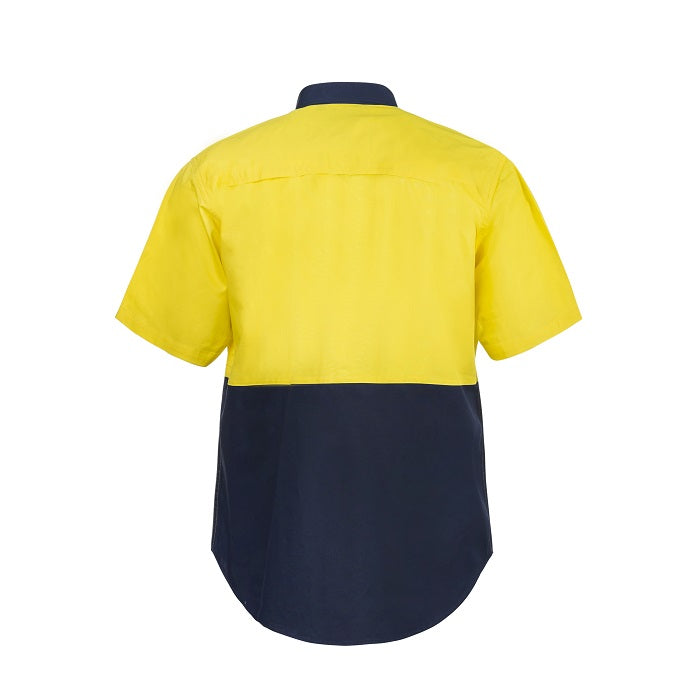 Workcraft WS4248 Lightweight HiVis Two Tone S/S Vented Cotton Drill Shirt