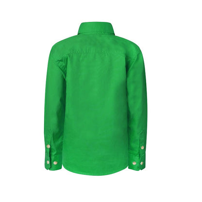 Workcraft WSK131 Kids Lightweight L/S Half Placket Cotton Drill Shirt