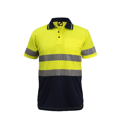 Workcraft WSP410 HiVis Two Tone S/S Micromesh Polo with Pocket