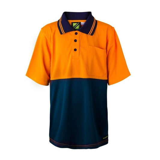 Workcraft WSPK20 Kids Two Tone Short Sleeve Micromesh Polo with Pocket