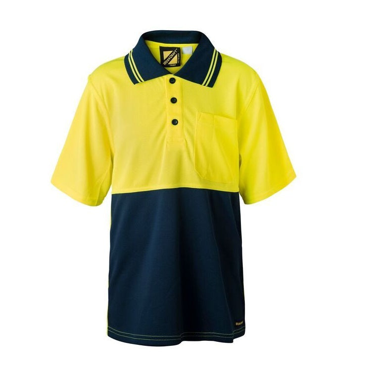Workcraft WSPK20 Kids Two Tone Short Sleeve Micromesh Polo with Pocket