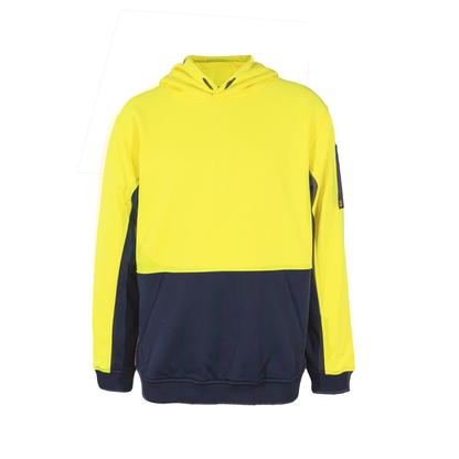 Workcraft WT8010  Hi-Vis Work Safety Hoodie Yellow/Navy Colour - Front view
