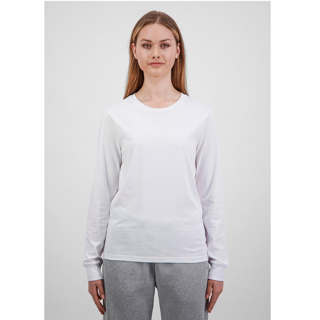 GOODMATES X1002W Womens Basis Long Sleeve Tee - White - Alternative Front View