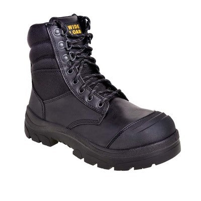 Wide Load 890BZ Black 8" Zip Side Safety Boot