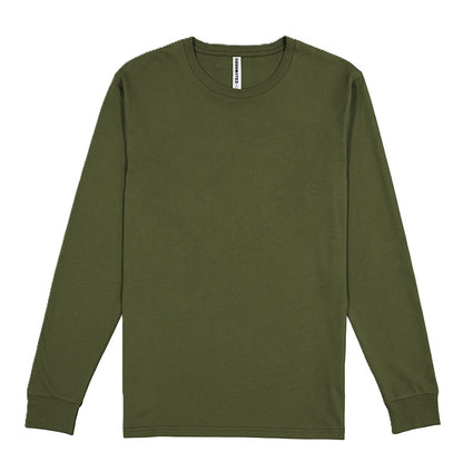 Green long-sleeve shirt on a white background