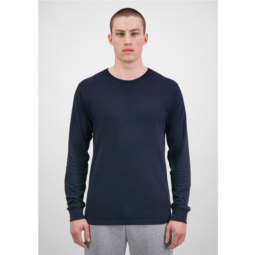 GOODMATES X1002M Mens Basis Long Sleeve Tee - Navy - Alternative Front View