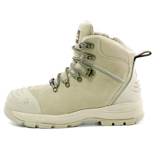 Bison XTLZST Ankle Lace Up With Zip Safety Boots Stone Colour - Left Side View