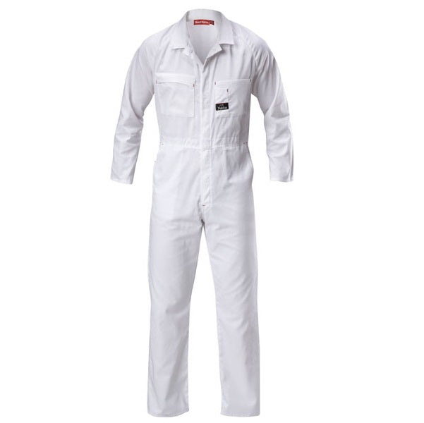 Hard Yakka Y00030 Lightweight Cotton Drill Coverall - White - Front View