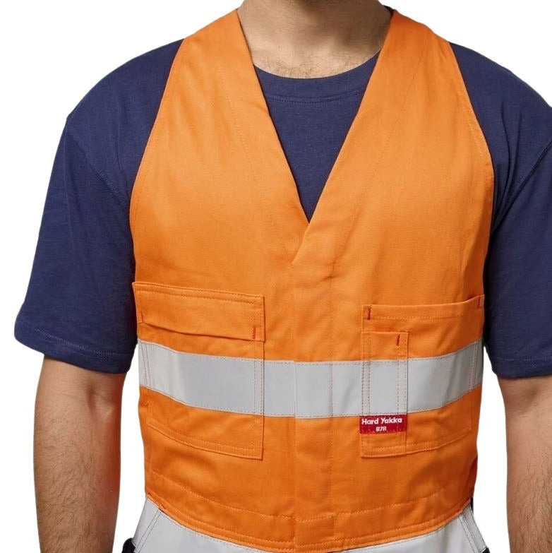 Hard Yakka Y01055 Hi Vis 2Tone Action Back Cotton Taped Overall