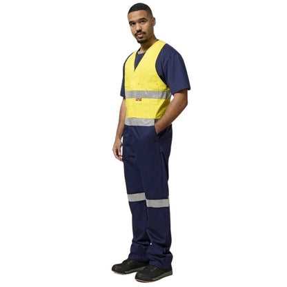 Hard Yakka Y01055 Hi Vis 2Tone Action Back Cotton Taped Overall