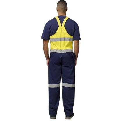 Hard Yakka Y01055 Hi Vis 2Tone Action Back Cotton Taped Overall