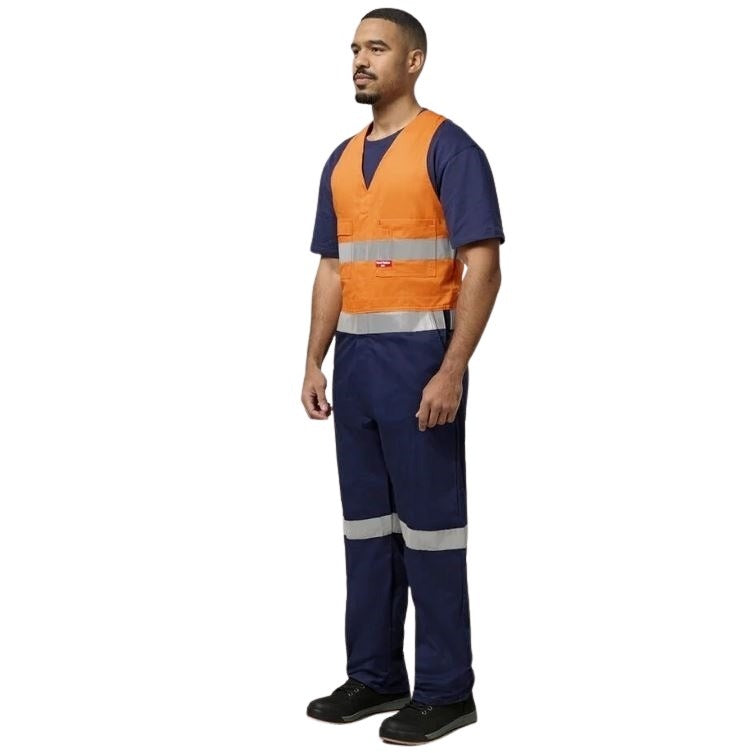 Hard Yakka Y01055 Hi Vis 2Tone Action Back Cotton Taped Overall