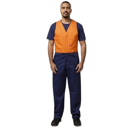 Hard Yakka Y01526 Hi Vis 2Tone Action Back Cotton Drill Overall
