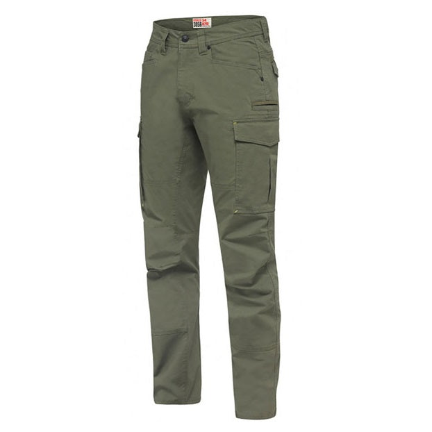 Hard Yakka Y02255 3056 Ripstop Slim Fit Cotton Cargo Pant - Military Green - Front View