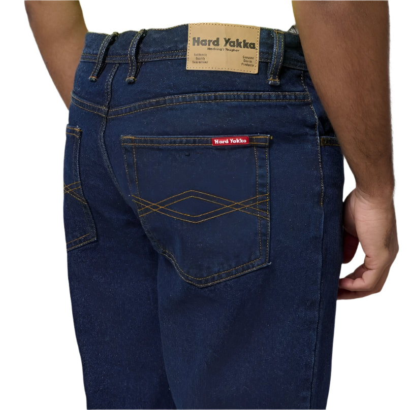 Hard Yakka Y03513 Foundations 14.5 Oz Enzyme Washed Denim With Tape