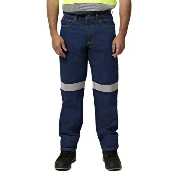 Hard Yakka Y03513 Foundations 14.5 Oz Enzyme Washed Denim With Tape