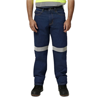 Hard Yakka Y03513 Foundations 14.5 Oz Enzyme Washed Denim With Tape
