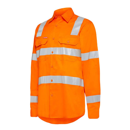 Hard Yakka Y04265 Biomotion Hi Vis Taped Cotton Drill Shirt