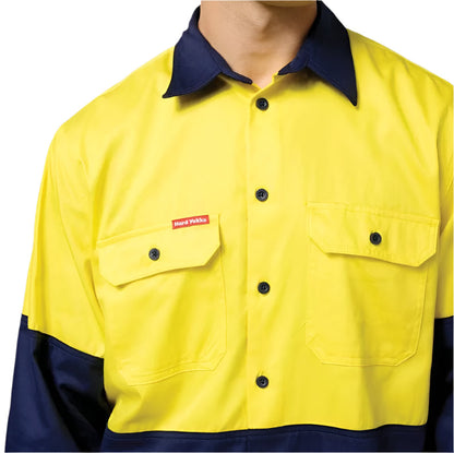 Hard Yakka Y04605 Core Hi Vis Long Sleeve Heavyweight Cotton Drill Shirt