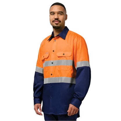 Hard Yakka Y04610 Core HiVis 2Tone Taped Drill Shirt