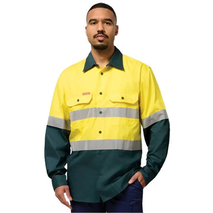 Hard Yakka Y04610 Core HiVis 2Tone Taped Drill Shirt