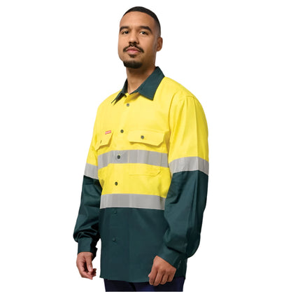 Hard Yakka Y04610 Core HiVis 2Tone Taped Drill Shirt