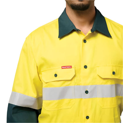 Hard Yakka Y04610 Core HiVis 2Tone Taped Drill Shirt