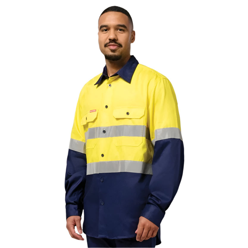 Hard Yakka Y04610 Core HiVis 2Tone Taped Drill Shirt