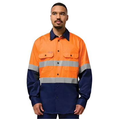 Hard Yakka Y04610 Core HiVis 2Tone Taped Drill Shirt