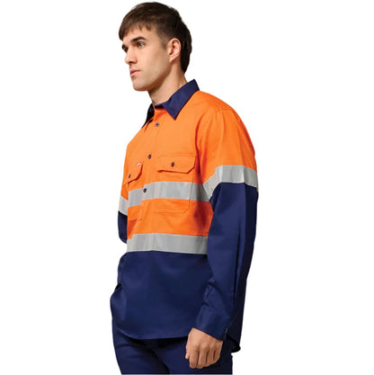 Hard Yakka Y04615 Core HiVis Long Sleeve Heavyweight Closed Front Taped Shirt