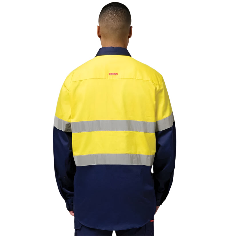 Hard Yakka Y04615 Core HiVis Long Sleeve Heavyweight Closed Front Taped Shirt
